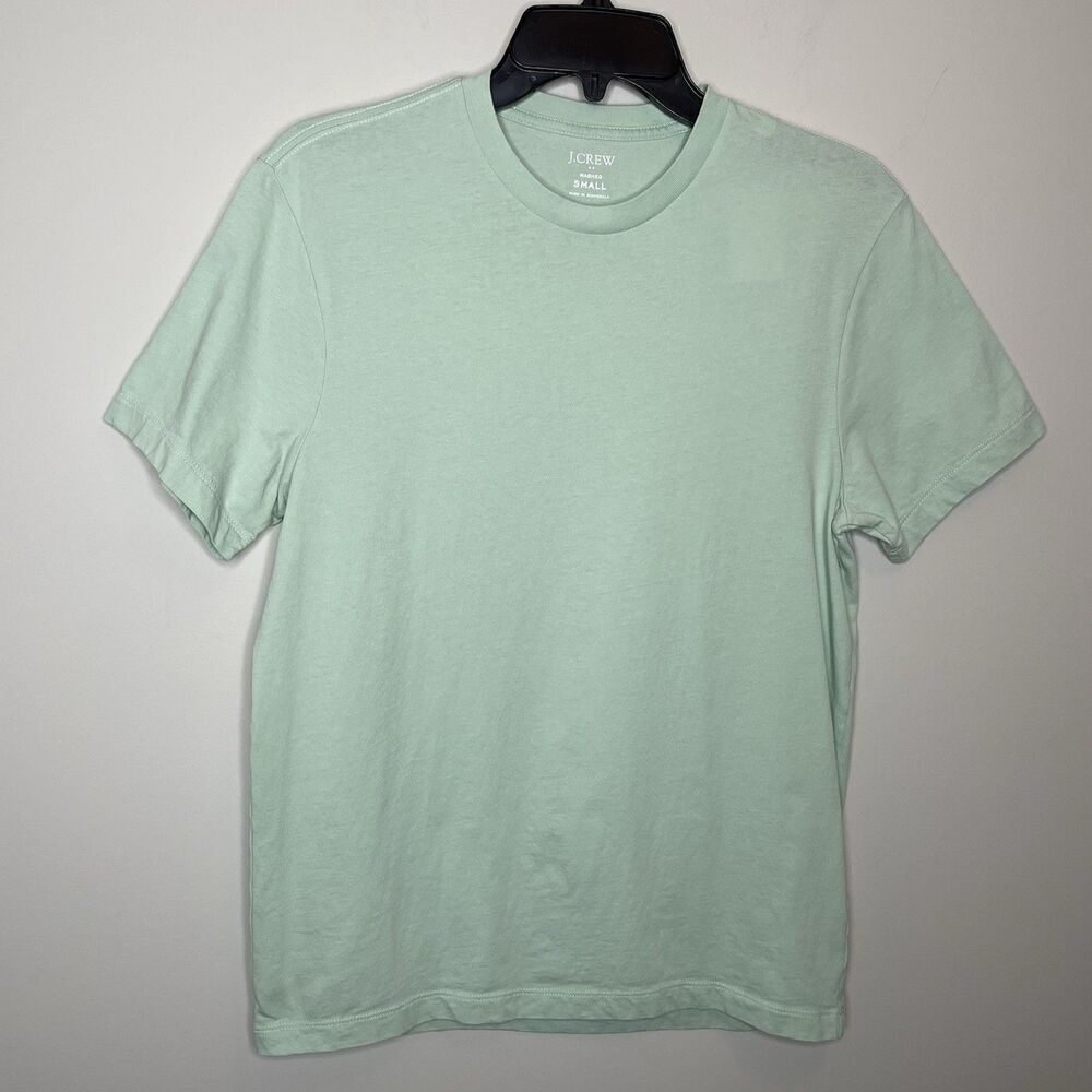 J.CREW Tee Men Small Cotton Washed Jersey T-Shirt NEW Green Classic Fit 53362